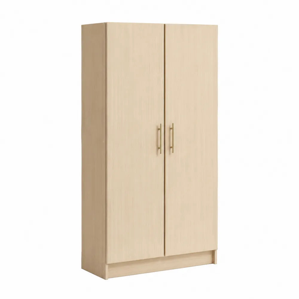Kleiderschrank Holz 2-türig 180x80x50cm Hellbraun