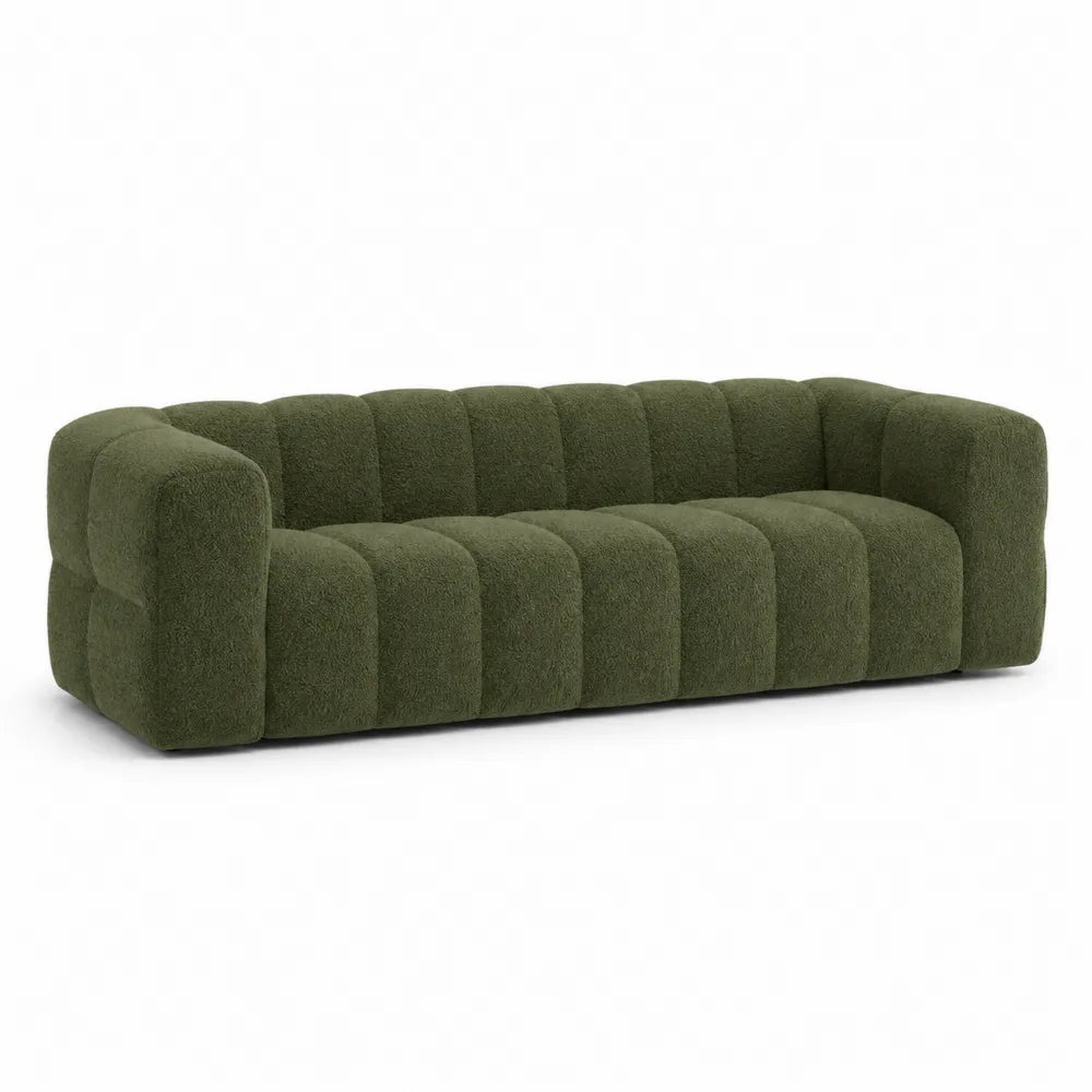 Sofa 3-Sitzer Bouclé-Grün 210x90x75cm