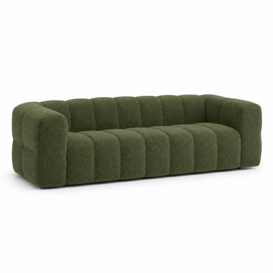 Sofa 3-Sitzer Bouclé-Grün 210x90x75cm
