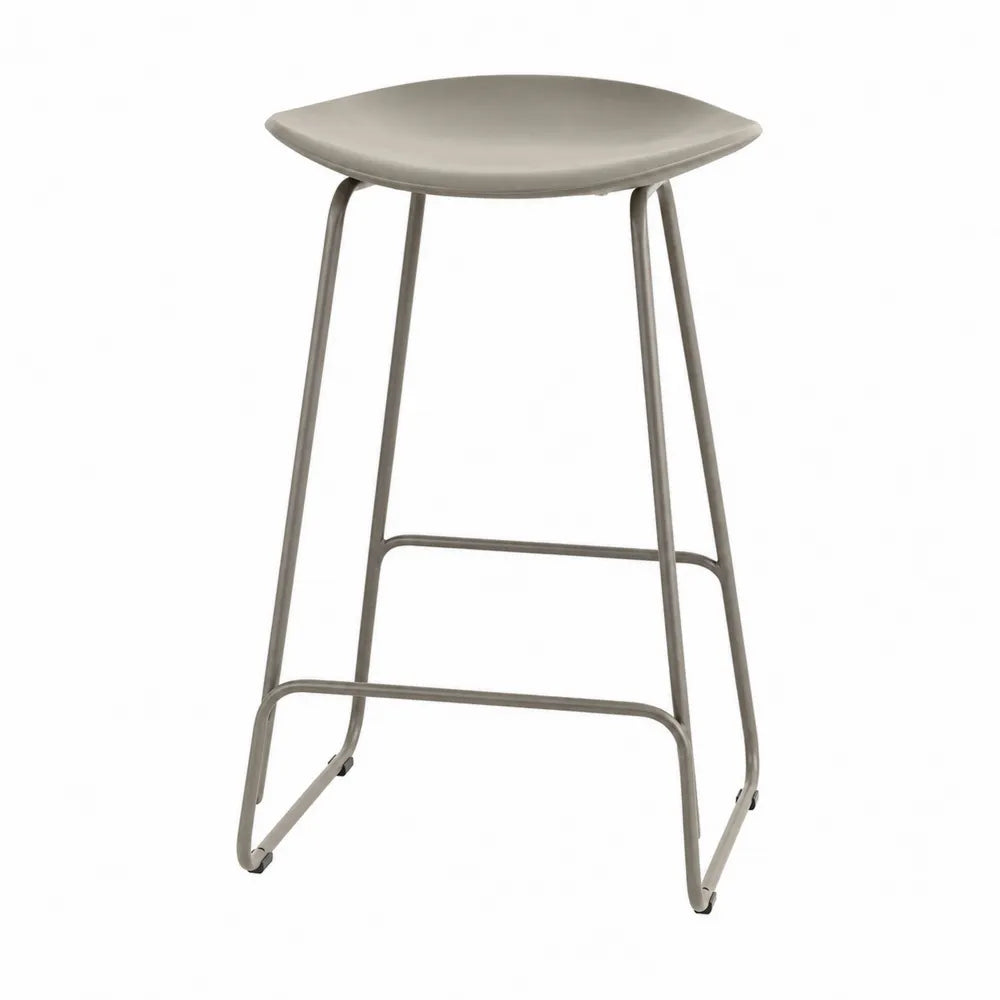 Barhocker Grau Polypropylen Sitz Metallgestell 75 cm