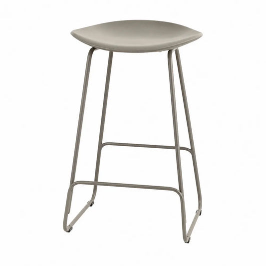 Barhocker Grau Polypropylen Sitz Metallgestell 75 cm